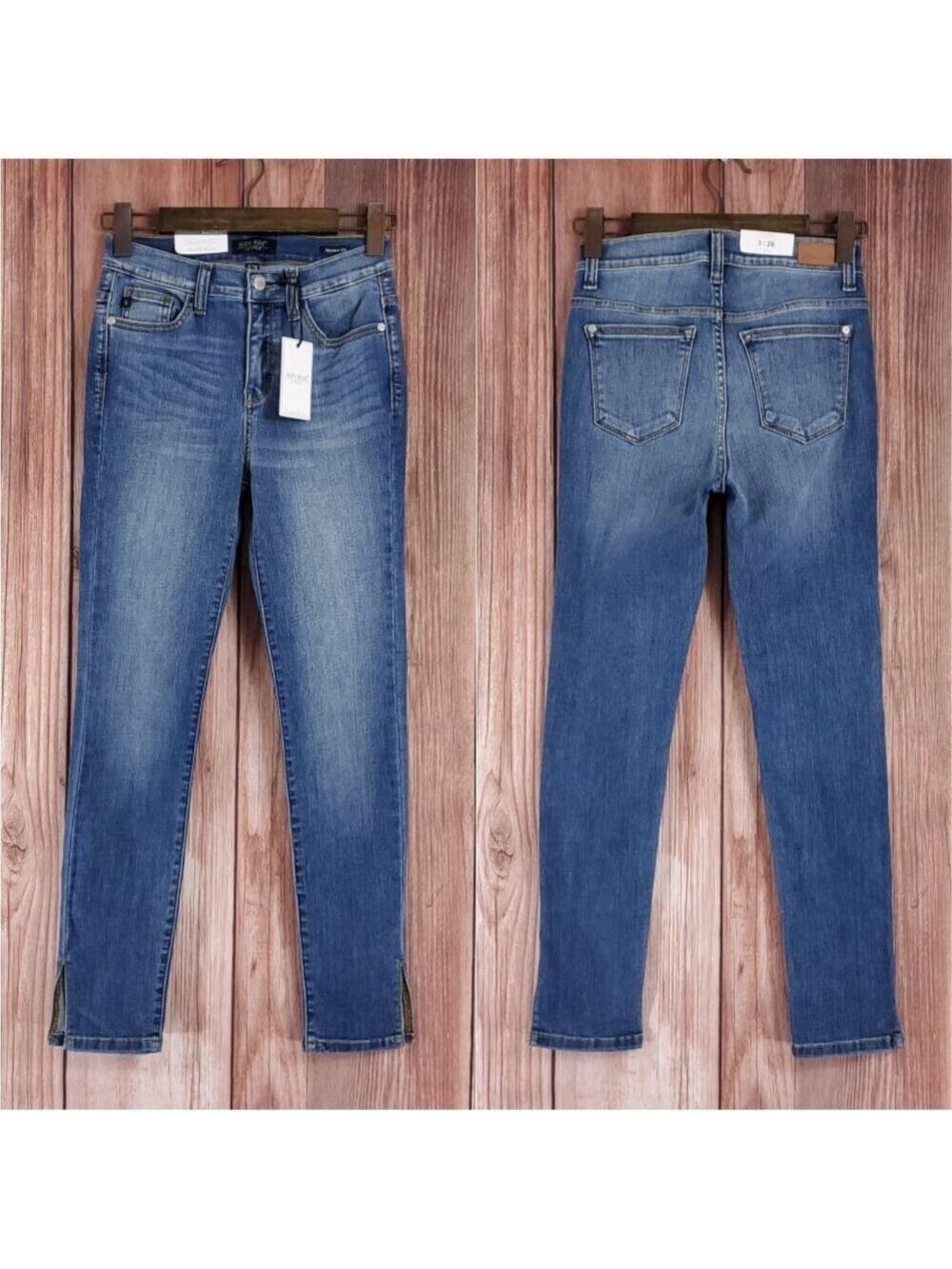 NWT Judy Blue Womens Size 3/26 Skinny Fit Blue Denim Jeans Ankle Slit